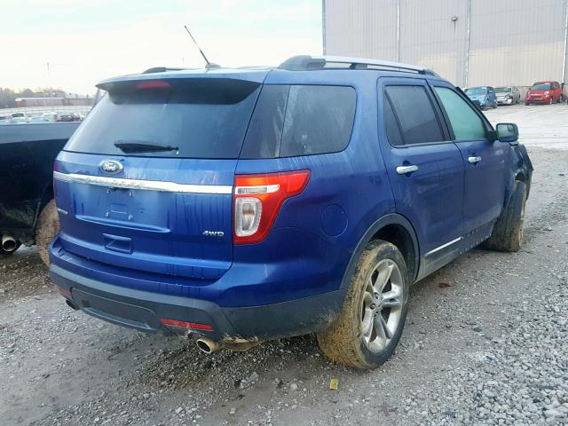 1FM5K8F87DGB07681 - 2013 FORD EXPLORER L BLUE photo 4