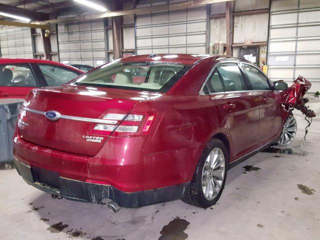 1FAHP2F89FG110218 - 2015 FORD TAURUS LIM RED photo 4