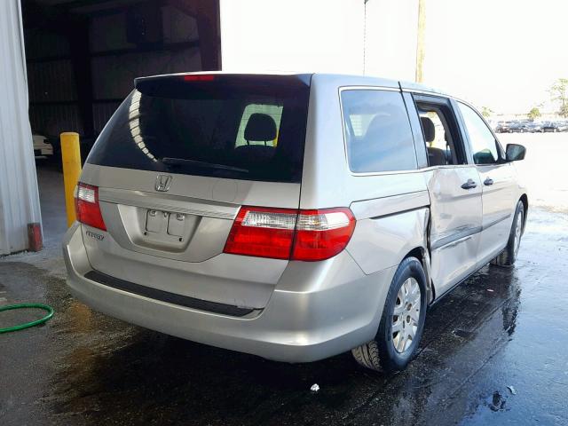 5FNRL38266B115752 - 2006 HONDA ODYSSEY LX SILVER photo 4