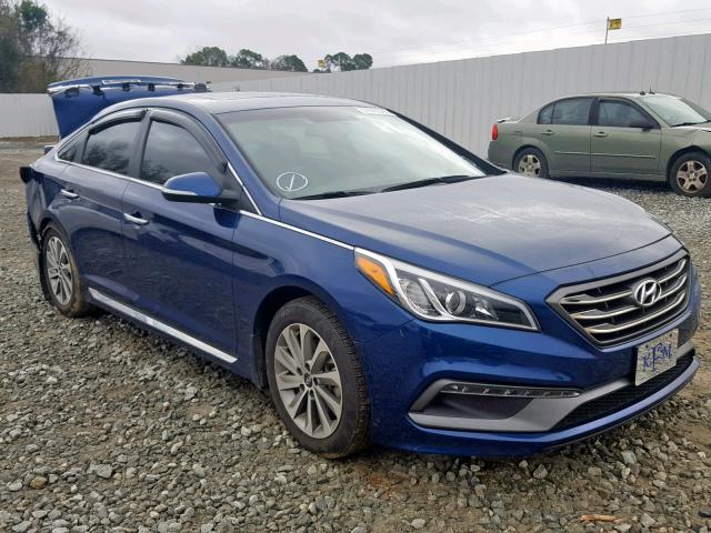 5NPE34AF1GH429619 - 2016 HYUNDAI SONATA SPO BLUE photo 1