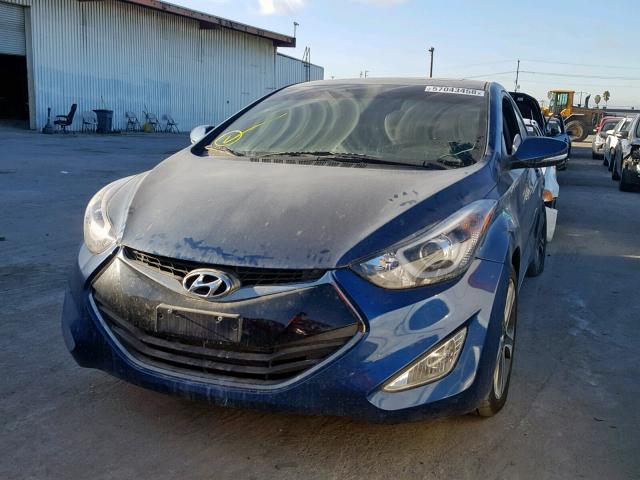 KMHDH6AH0EU025509 - 2014 HYUNDAI ELANTRA CO BLUE photo 2