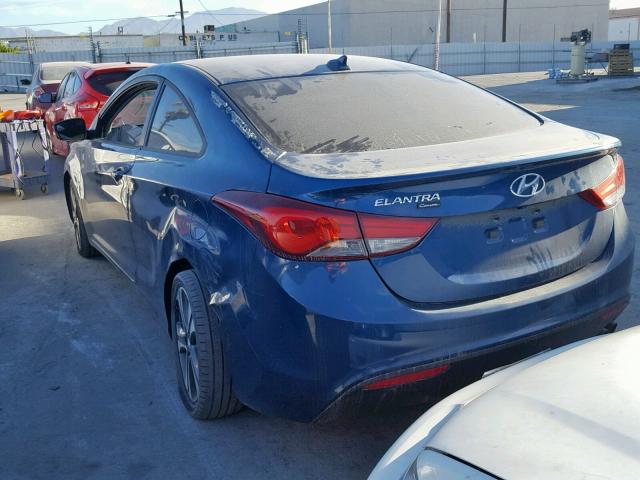 KMHDH6AH0EU025509 - 2014 HYUNDAI ELANTRA CO BLUE photo 3