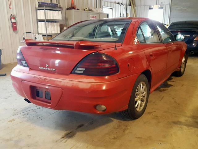 1G2NF52E54C235738 - 2004 PONTIAC GRAND AM S RED photo 4