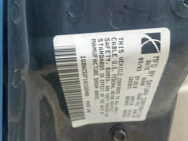 1G8AZ52F14Z123486 - 2004 SATURN ION LEVEL BLUE photo 10