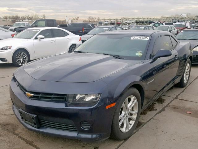 2G1FA1E36E9138485 - 2014 CHEVROLET CAMARO LS BLUE photo 2