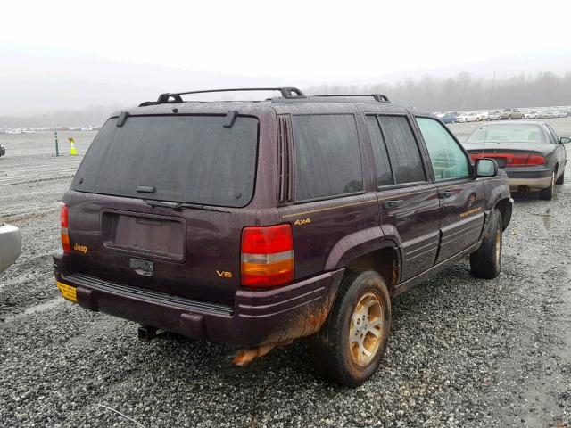 1J4GZ78Y0WC186874 - 1998 JEEP GRAND CHER BURGUNDY photo 4