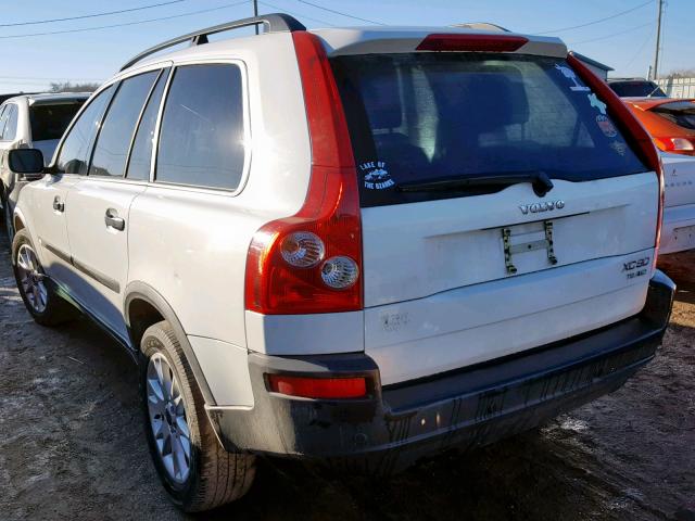 YV1CZ91H941077343 - 2004 VOLVO XC90 T6 WHITE photo 3