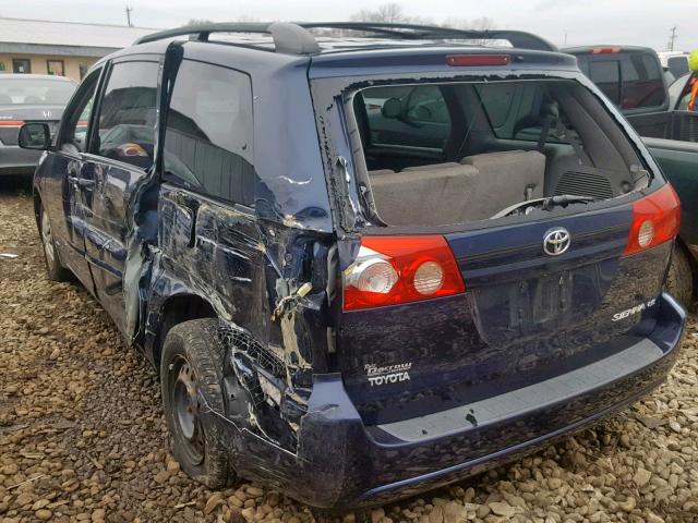 5TDZK23C57S038379 - 2007 TOYOTA SIENNA CE BLUE photo 3