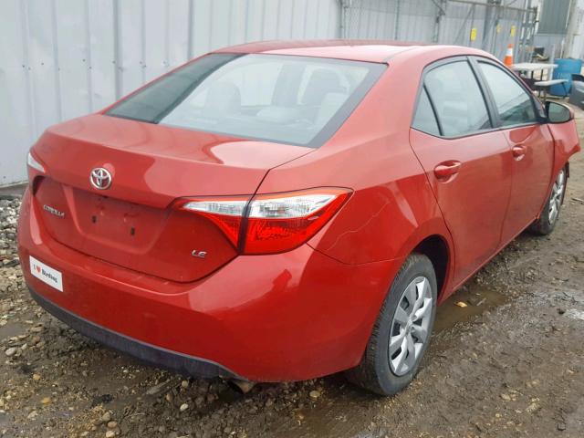 5YFBURHE8EP037246 - 2014 TOYOTA COROLLA L RED photo 4