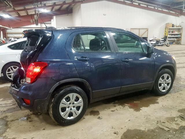 3GNCJKSB8JL243359 - 2018 CHEVROLET TRAX LS BLUE photo 4