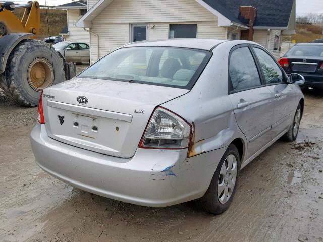 KNAFE221895650530 - 2009 KIA SPECTRA EX SILVER photo 4