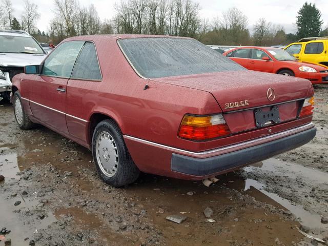 WDBEA51D6LB232014 - 1990 MERCEDES-BENZ 300 CE MAROON photo 3