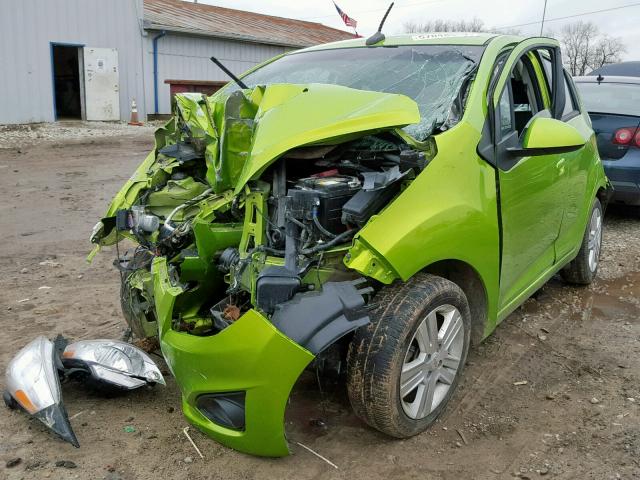 KL8CD6S96EC579753 - 2014 CHEVROLET SPARK 1LT GREEN photo 2