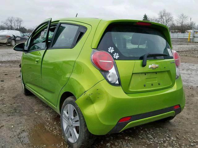 KL8CD6S96EC579753 - 2014 CHEVROLET SPARK 1LT GREEN photo 3