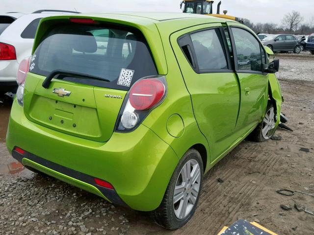 KL8CD6S96EC579753 - 2014 CHEVROLET SPARK 1LT GREEN photo 4