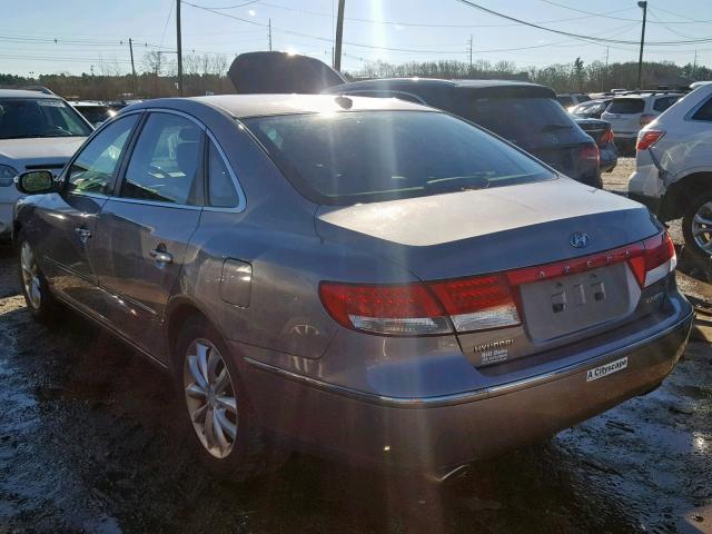 KMHFC46F77A242739 - 2007 HYUNDAI AZERA SE GRAY photo 3