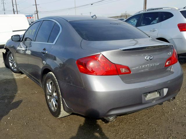 JNKCV61E69M010077 - 2009 INFINITI G37 BASE GRAY photo 3