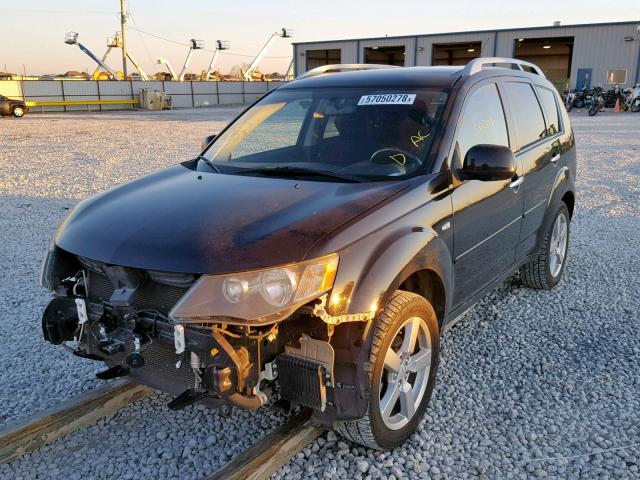 JA4MS41X37Z012884 - 2007 MITSUBISHI OUTLANDER BLACK photo 2