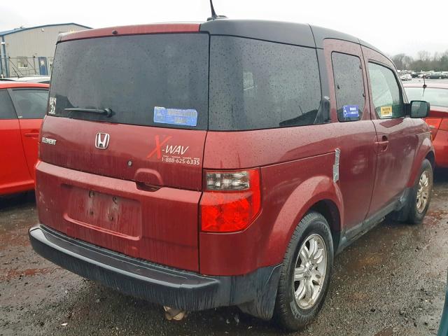 5J6YH18708L006436 - 2008 HONDA ELEMENT EX MAROON photo 4