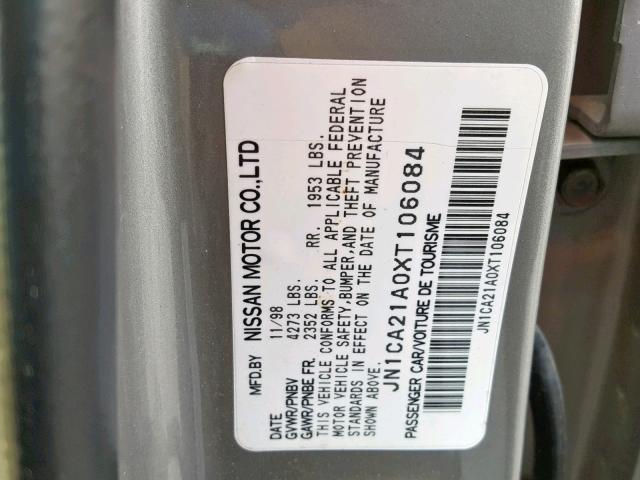 JN1CA21A0XT106084 - 1999 NISSAN MAXIMA GLE GRAY photo 10