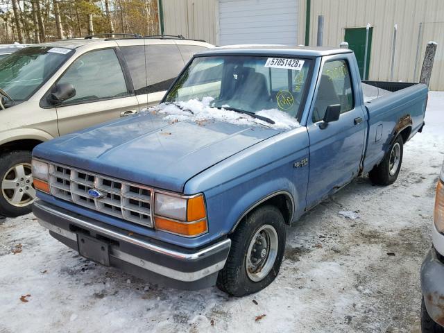 1FTCR10U2MUE19221 - 1991 FORD RANGER BLUE photo 2