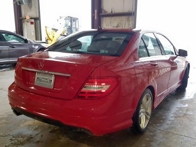 WDDGF4HB6DR256662 - 2013 MERCEDES-BENZ C 250 RED photo 4