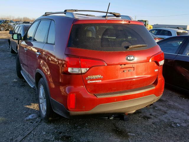 5XYKTDA65FG582853 - 2015 KIA SORENTO LX BURGUNDY photo 3