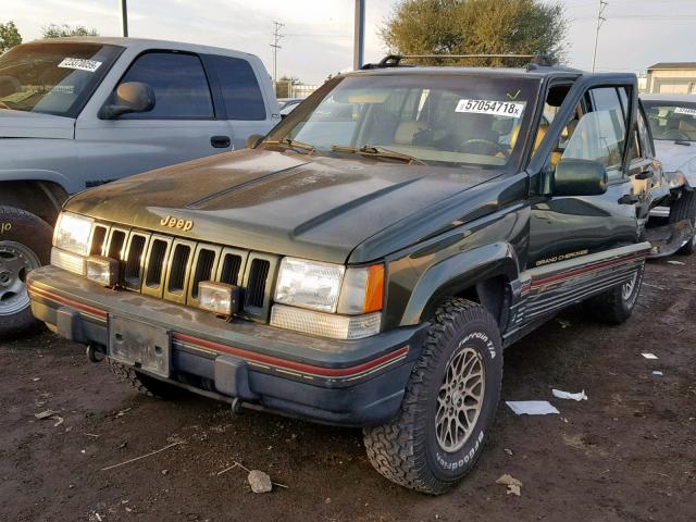 1J4GZ78Y6SC620578 - 1995 JEEP GRAND CHER GREEN photo 2