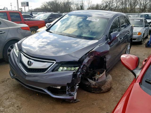 5J8TB4H50HL030237 - 2017 ACURA RDX TECHNO GRAY photo 2