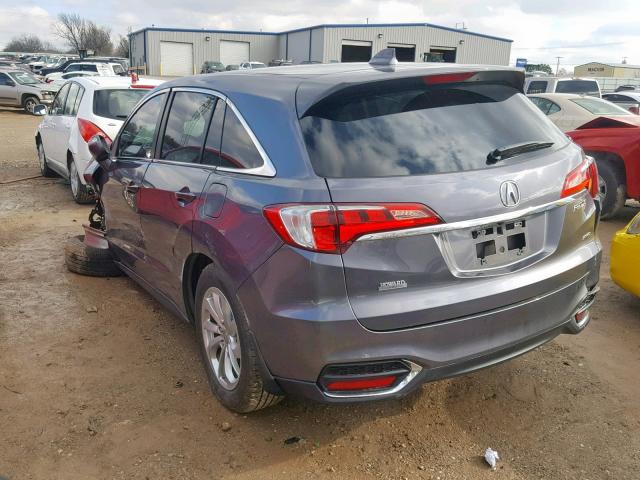 5J8TB4H50HL030237 - 2017 ACURA RDX TECHNO GRAY photo 3