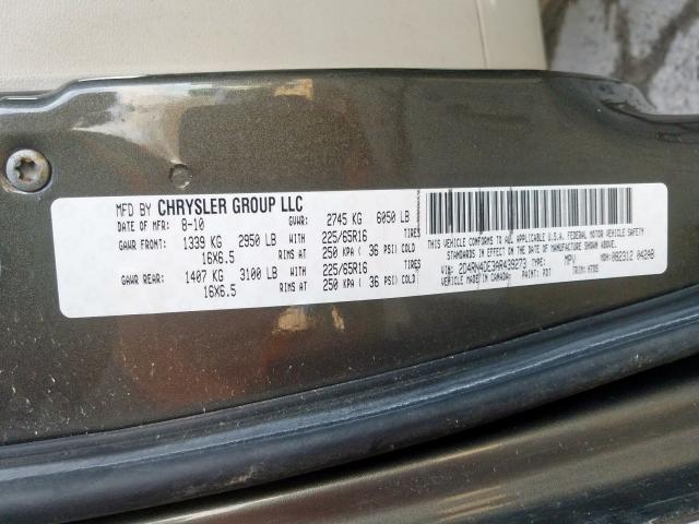 2D4RN4DE3AR439273 - 2010 DODGE GRAND CARAVAN SE  photo 10