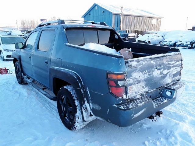 2HJYK16597H533391 - 2007 HONDA RIDGELINE BLUE photo 3