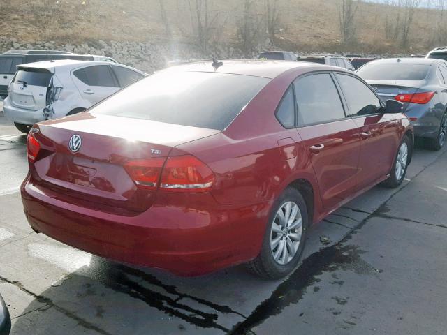 1VWAT7A3XFC012576 - 2015 VOLKSWAGEN PASSAT S RED photo 4