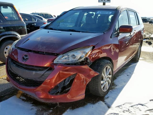 JM1CW2BL3C0128140 - 2012 MAZDA 5 MAROON photo 2