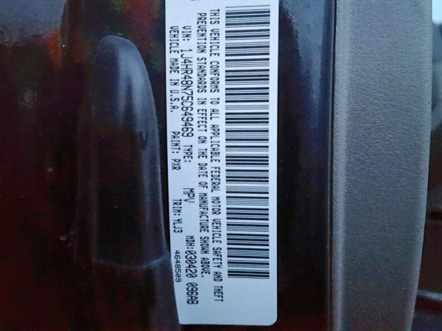 1J4HR48N75C649469 - 2005 JEEP GRAND CHER 黑色 照片 10