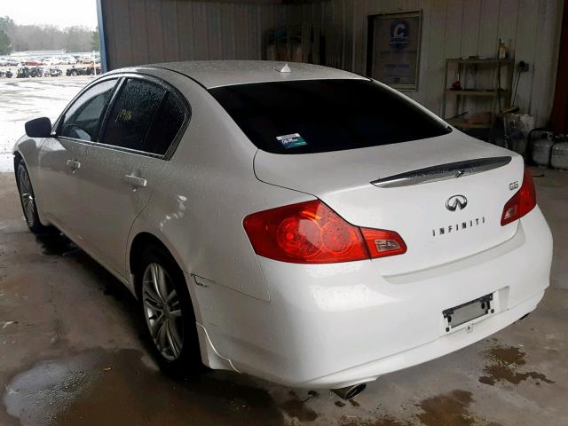 JN1DV6AP0CM810388 - 2012 INFINITI G25 BASE WHITE photo 3