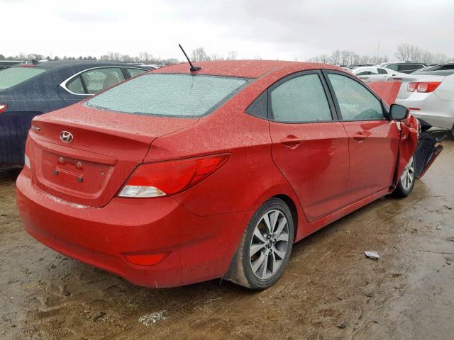 KMHCT4AE4HU339432 - 2017 HYUNDAI ACCENT SE RED photo 4