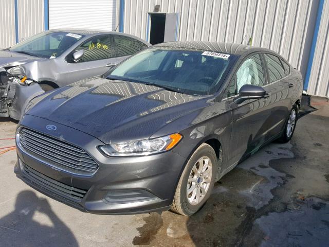 3FA6P0G76FR203191 - 2015 FORD FUSION S GRAY photo 2