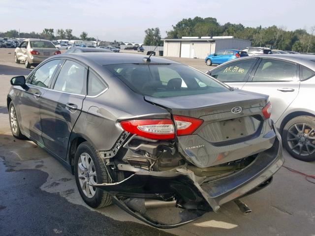 3FA6P0G76FR203191 - 2015 FORD FUSION S GRAY photo 3