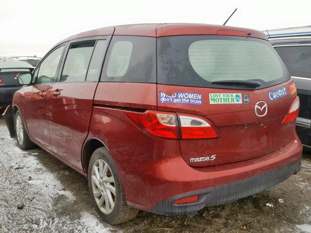 JM1CW2BL2C0124192 - 2012 MAZDA 5 RED photo 3