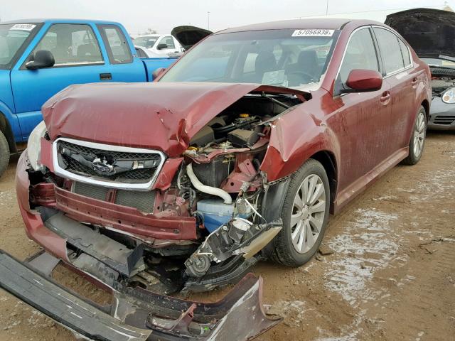 4S3BMDJ62B2232937 - 2011 SUBARU LEGACY 3.6 RED photo 2