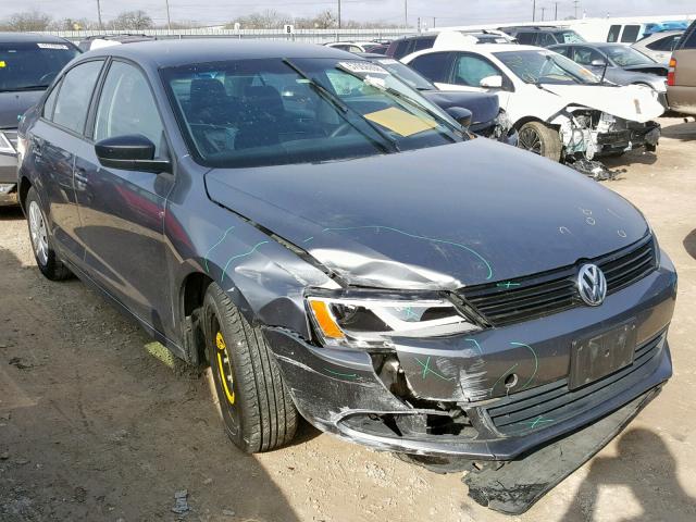 3VW2K7AJ6EM422259 - 2014 VOLKSWAGEN JETTA BASE GRAY photo 1