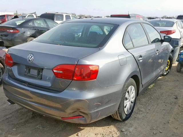 3VW2K7AJ6EM422259 - 2014 VOLKSWAGEN JETTA BASE GRAY photo 4