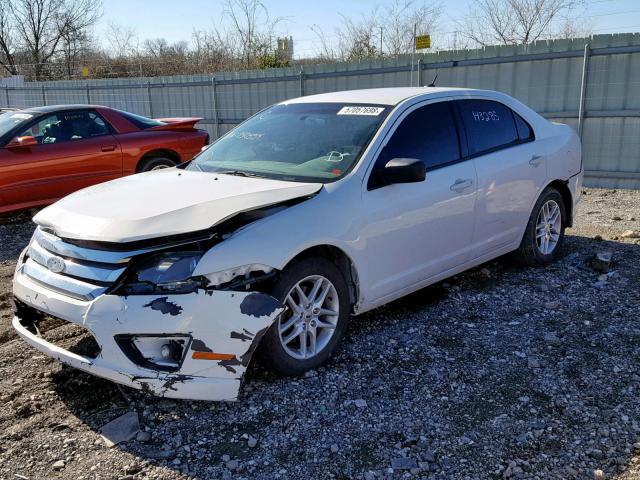 3FAHP0GA5CR350554 - 2012 FORD FUSION S WHITE photo 2