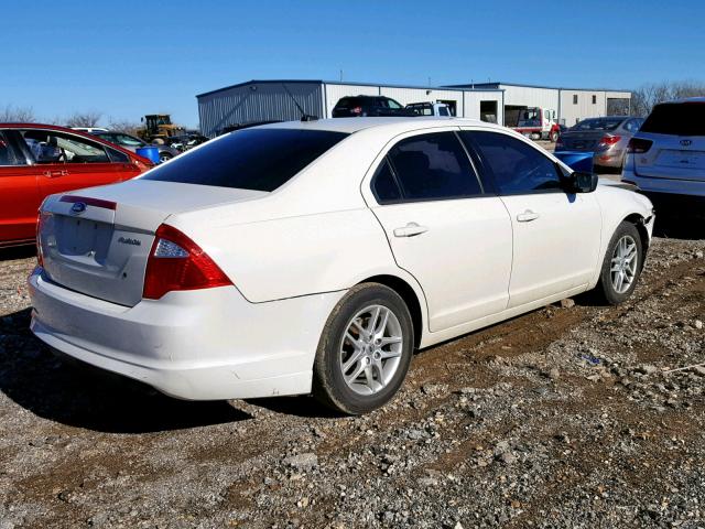 3FAHP0GA5CR350554 - 2012 FORD FUSION S WHITE photo 4