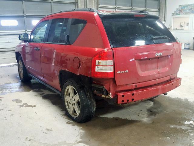 1J8FF47W08D565534 - 2008 JEEP COMPASS SP RED photo 3