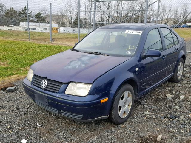 3VWSP69M62M107595 - 2002 VOLKSWAGEN JETTA GLS BLUE photo 2