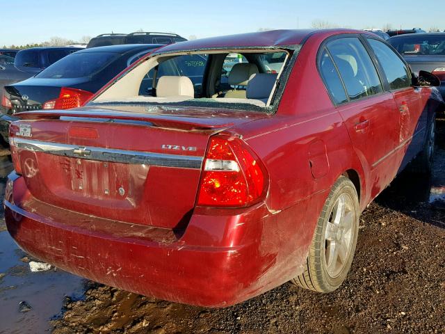 1G1ZU538X6F219850 - 2006 CHEVROLET MALIBU LTZ ბურგუნდია ფოტო 4