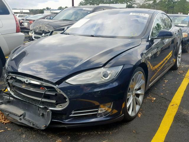 5YJSA1DP9DFP17586 - 2013 TESLA MODEL S BLUE photo 2