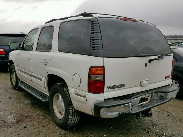 1GKEC13T92R226498 - 2002 GMC YUKON WHITE photo 3